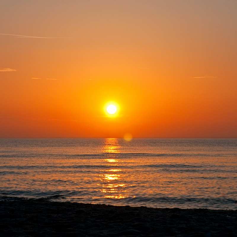 Sonnenuntergang am Strand vom Bakenberg